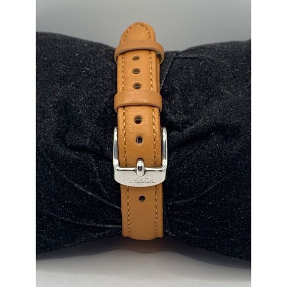 Fossil ES53487 Unisex Brown Leather Analog Beige Dial Quartz Wrist Watch RU155 - Picture 5 of 11
